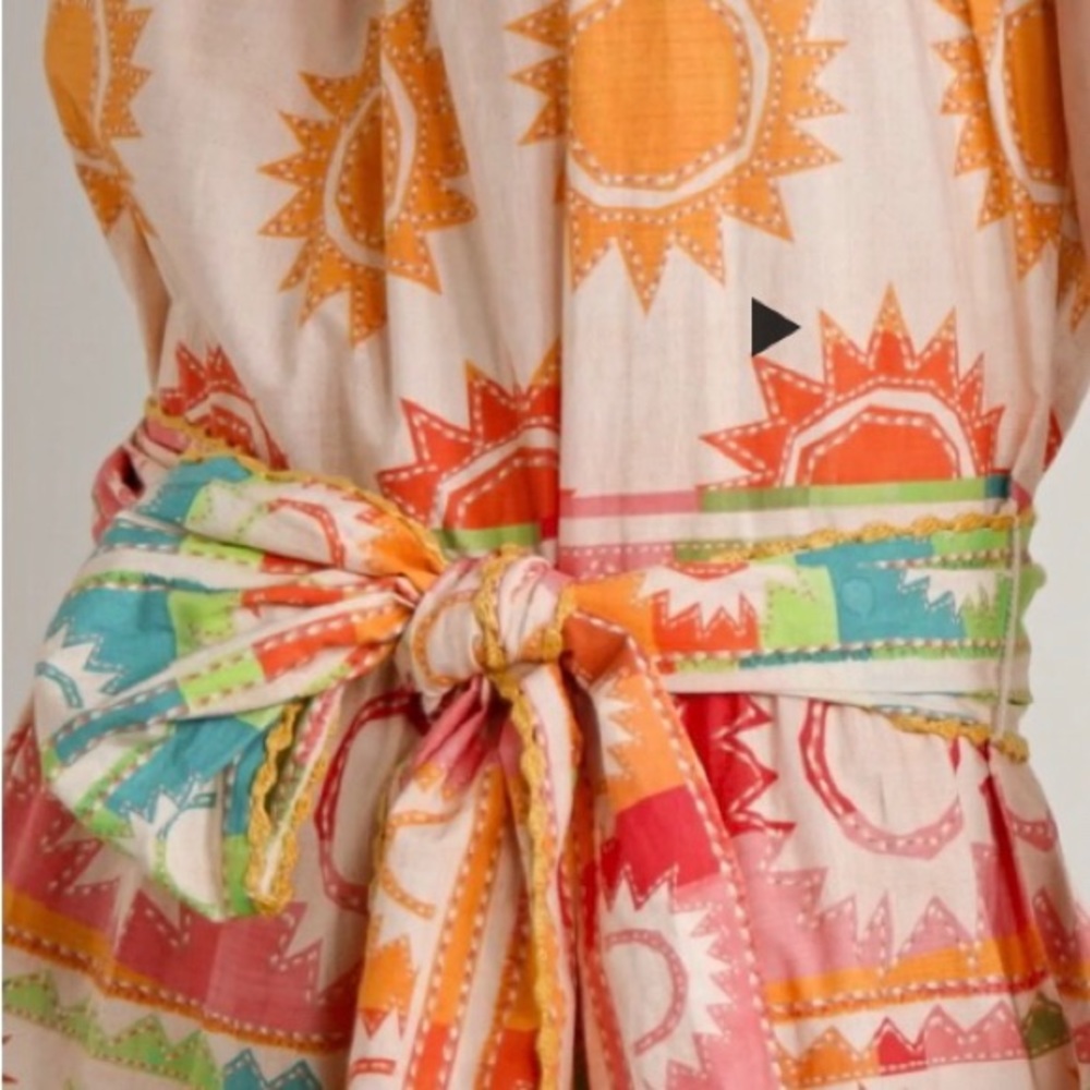 FARM Rio Multicolor Sun & Palm Maxi Dress - Cream, Pink, Green, Orange, Blue - Picture 6 of 8